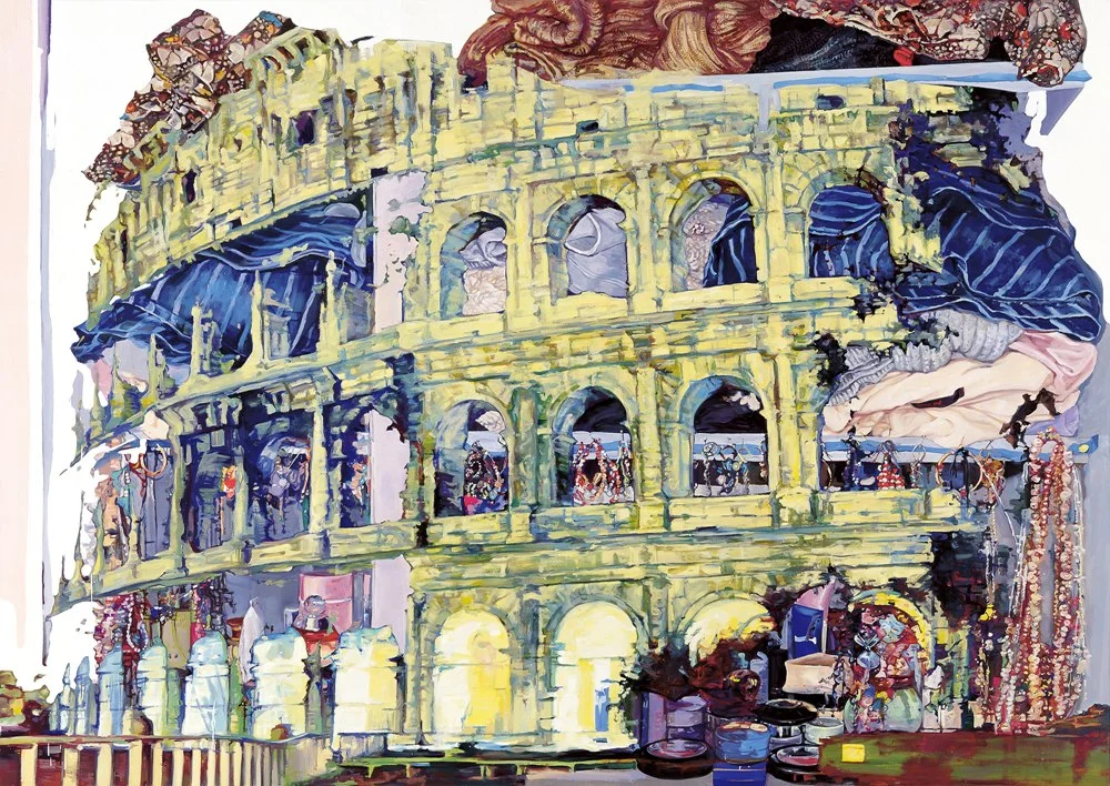 Colosseum+Dressing Table_2 2007,Oil on canvas,162x227.3cm(63 3/4x89 1/2in)