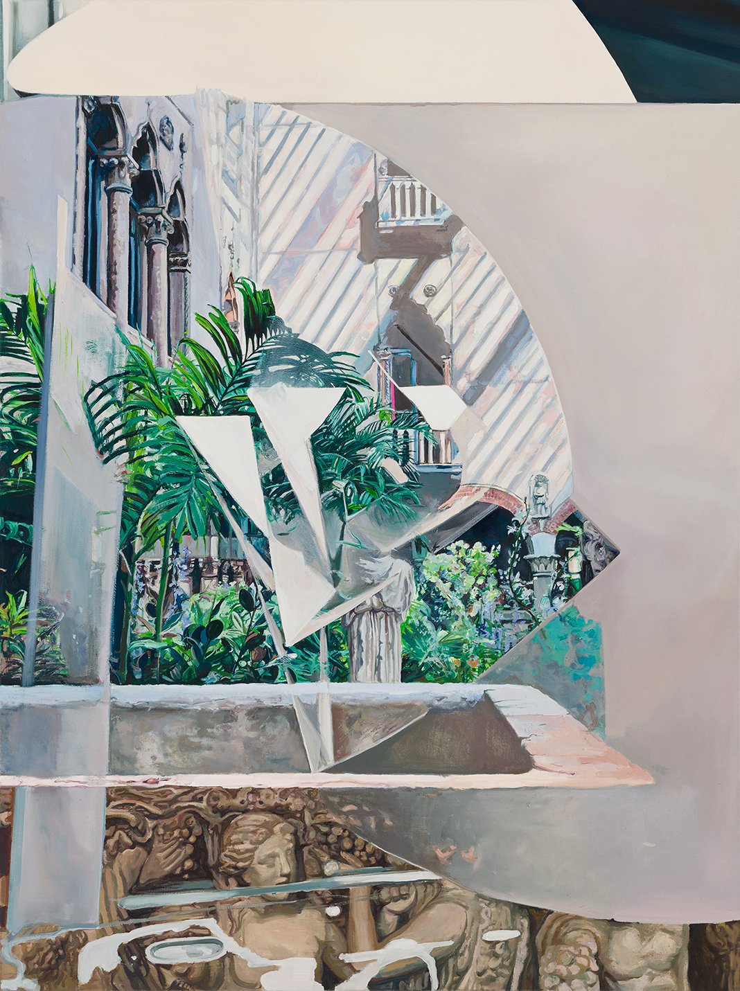   Courtyard Sunbeam   안뜰에 머문 빛, 2026. Oil on canvas 122×91.5 cm | 48×36 inc 