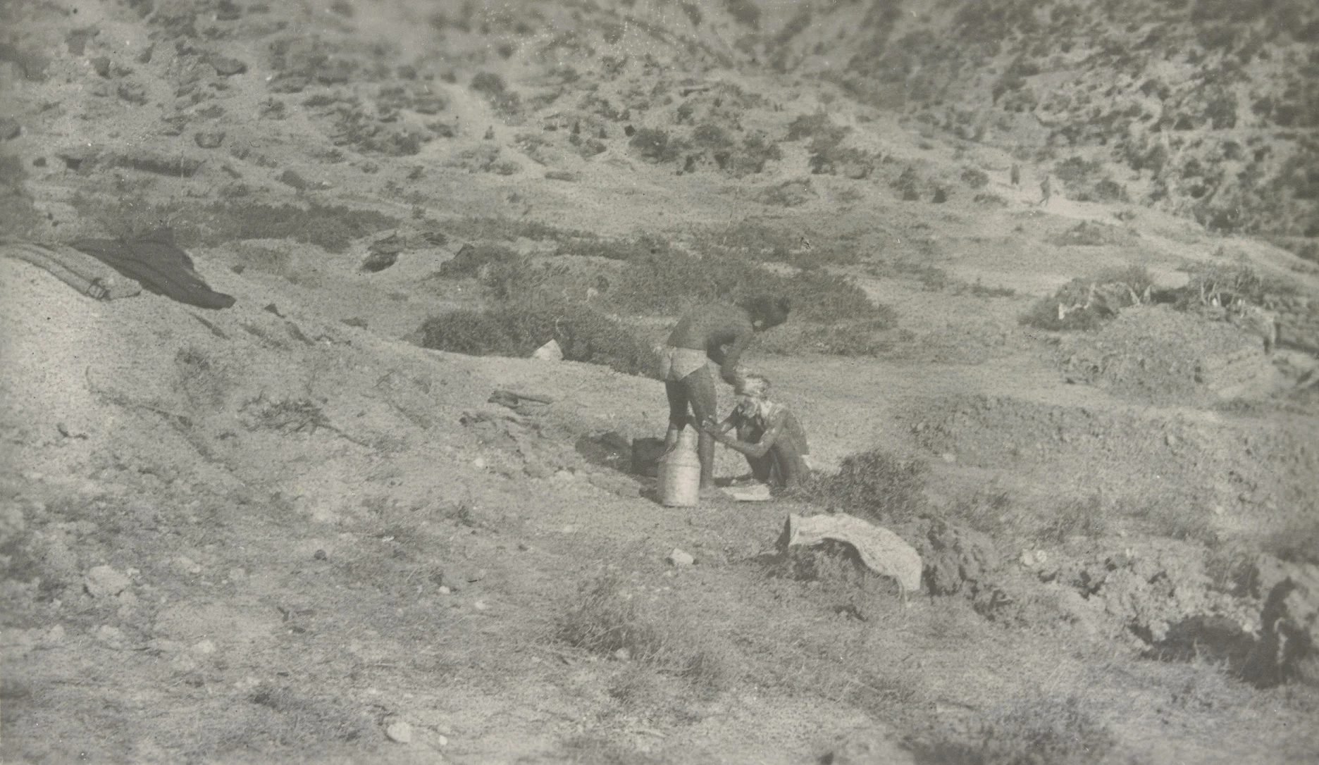 A Sikh washing another Sikh's Kes (hair) in Gallipoli