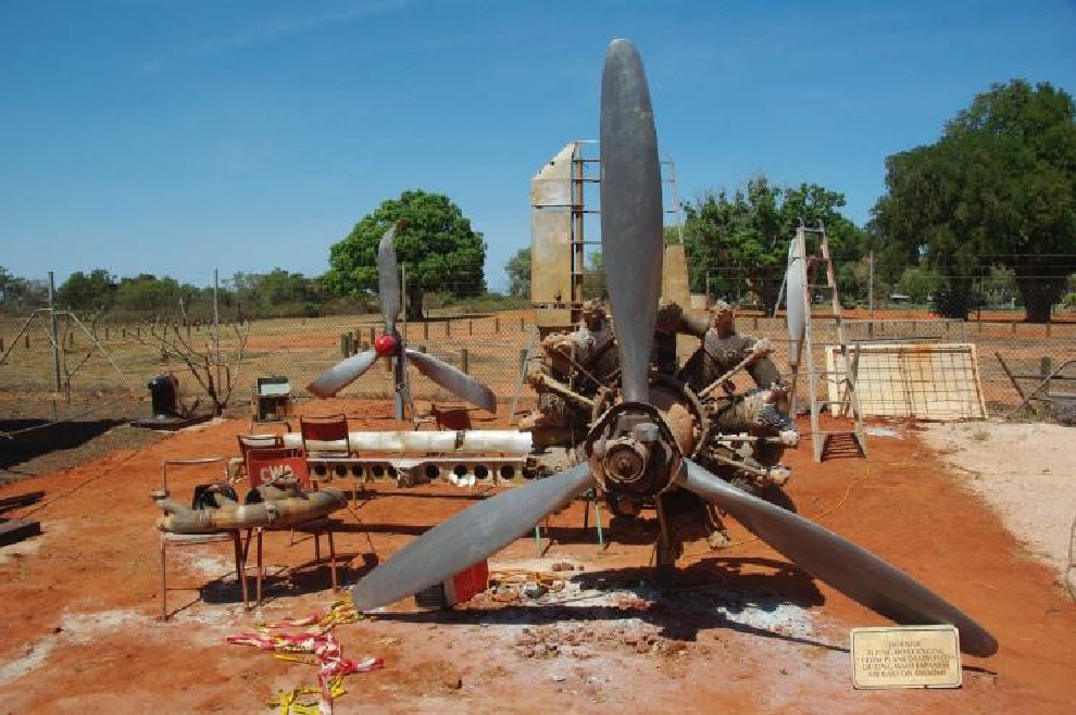 Engines recovered from Dornier DO24K Seaplanes of the Royal Netherlands Airforce are on display at the Broome Historical Society Museum