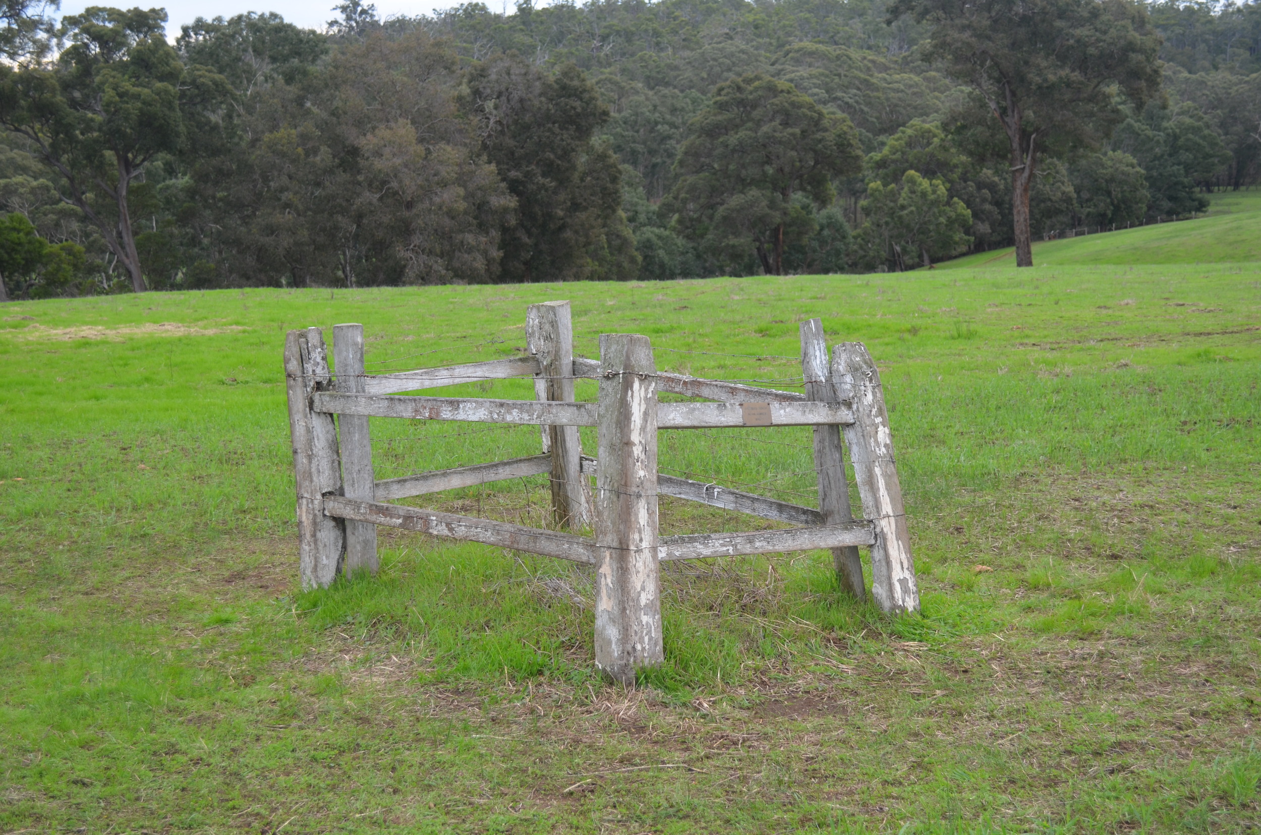 Herman Singh's cremation site is still kept clearly identified on the Muir family's farm. In the middle of a paddock, this site is left undisturbed even while farming activities continue all around.