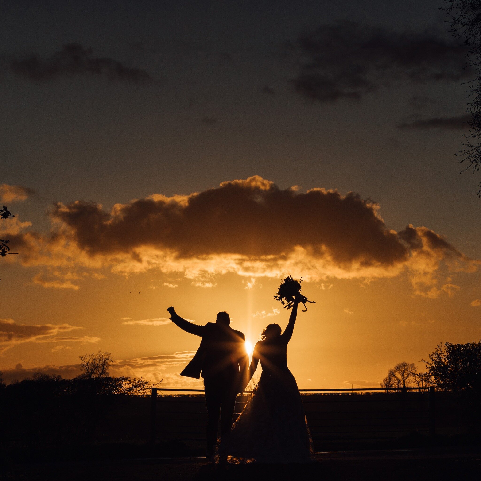 Making the most of that gorgeous springtime golden hour with this shot of Elle &amp; Jake strutting into married life the right way!

Venue: @huntsmillfarmweddings 
Dress: @evieyoungbridal via @anna_mcdonald_bridal_gallery_
Suit: @fogartyformalhire
F