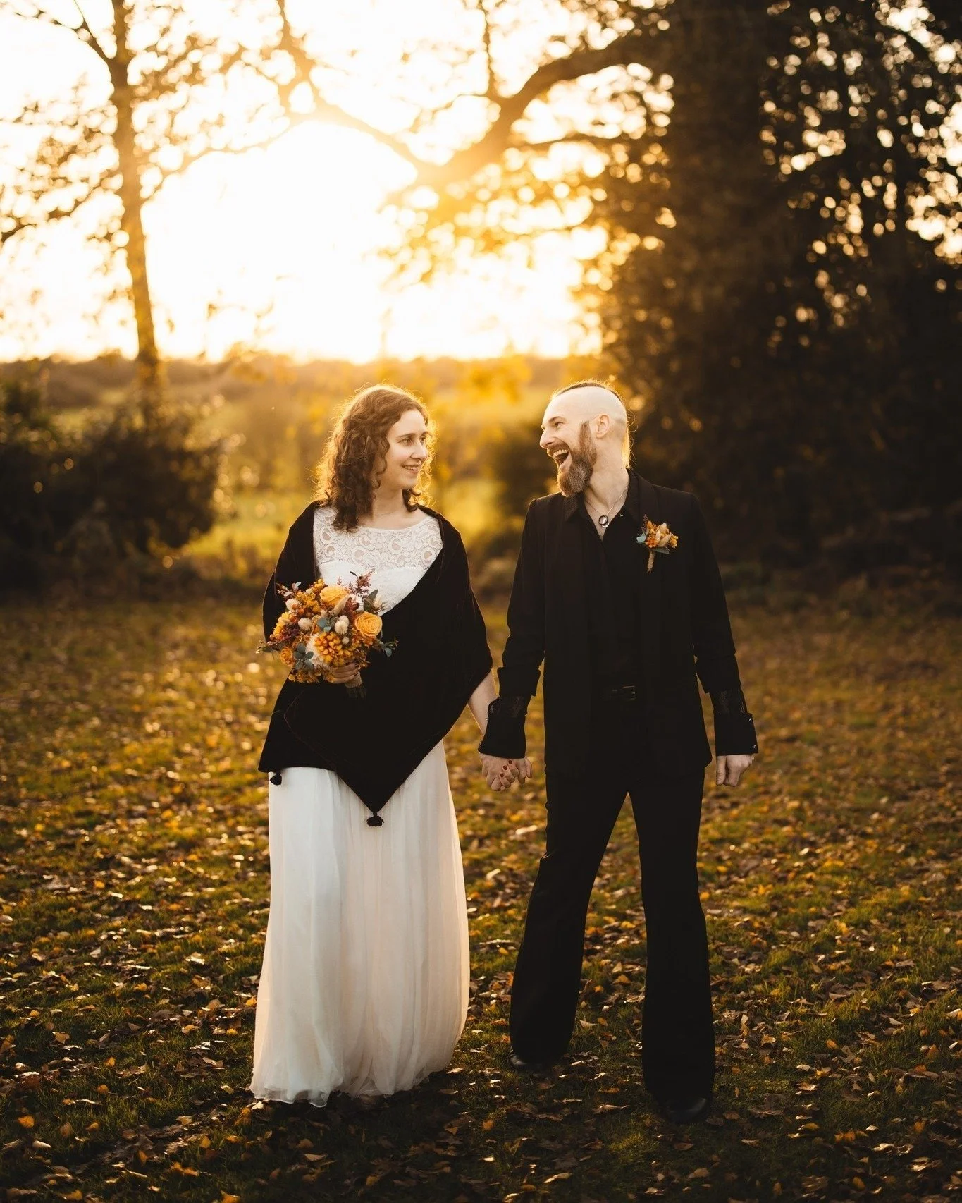 Talk about perfect timing - just ahead of Amy &amp; Evan's twilight wedding ceremony, we were treated to the most vibrant golden hour in the autumnal gardens of Ashton Lodge. Having known Evan since school, it was such a joy capturing my friend marry