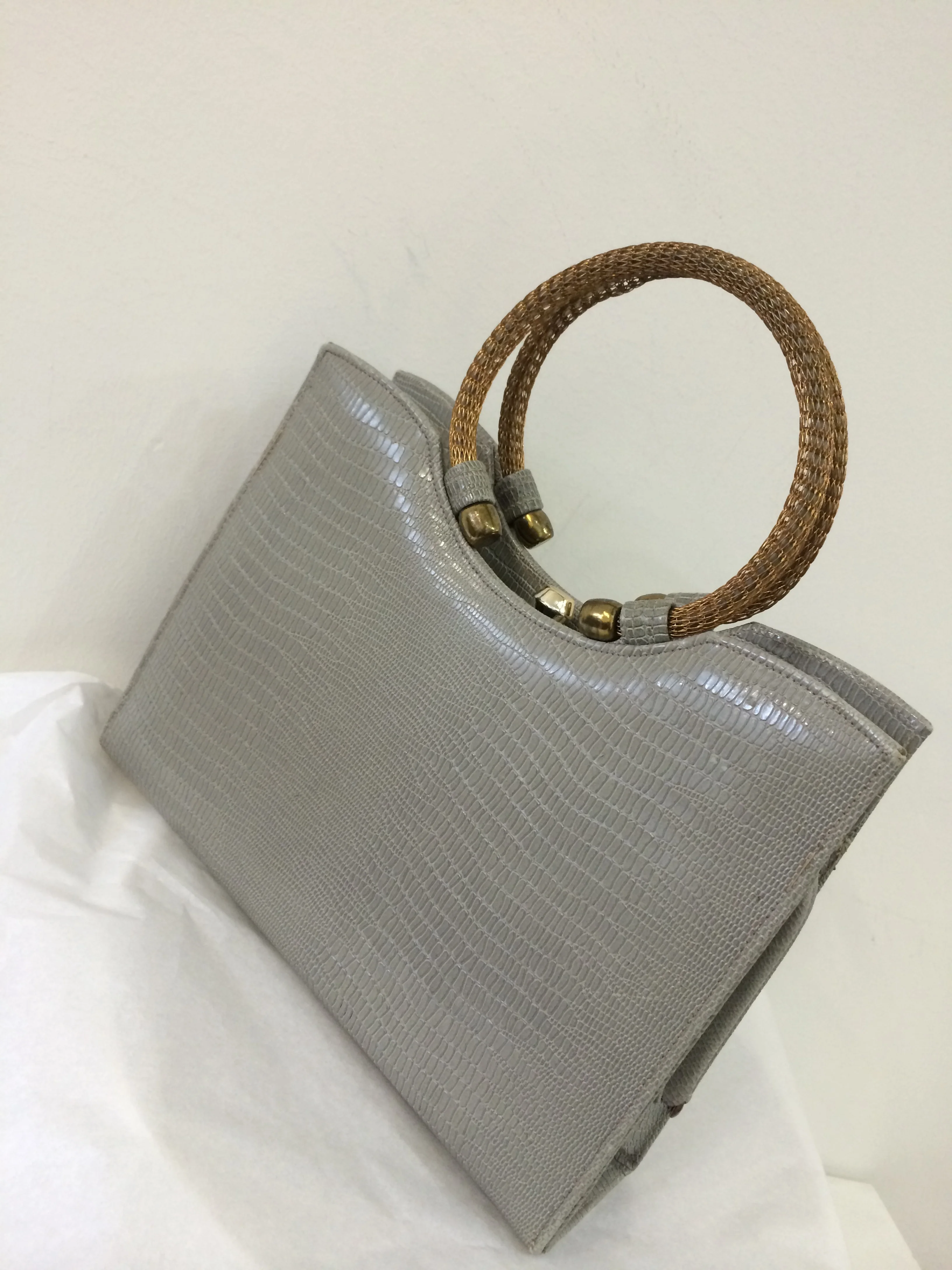 60's pale gray purse