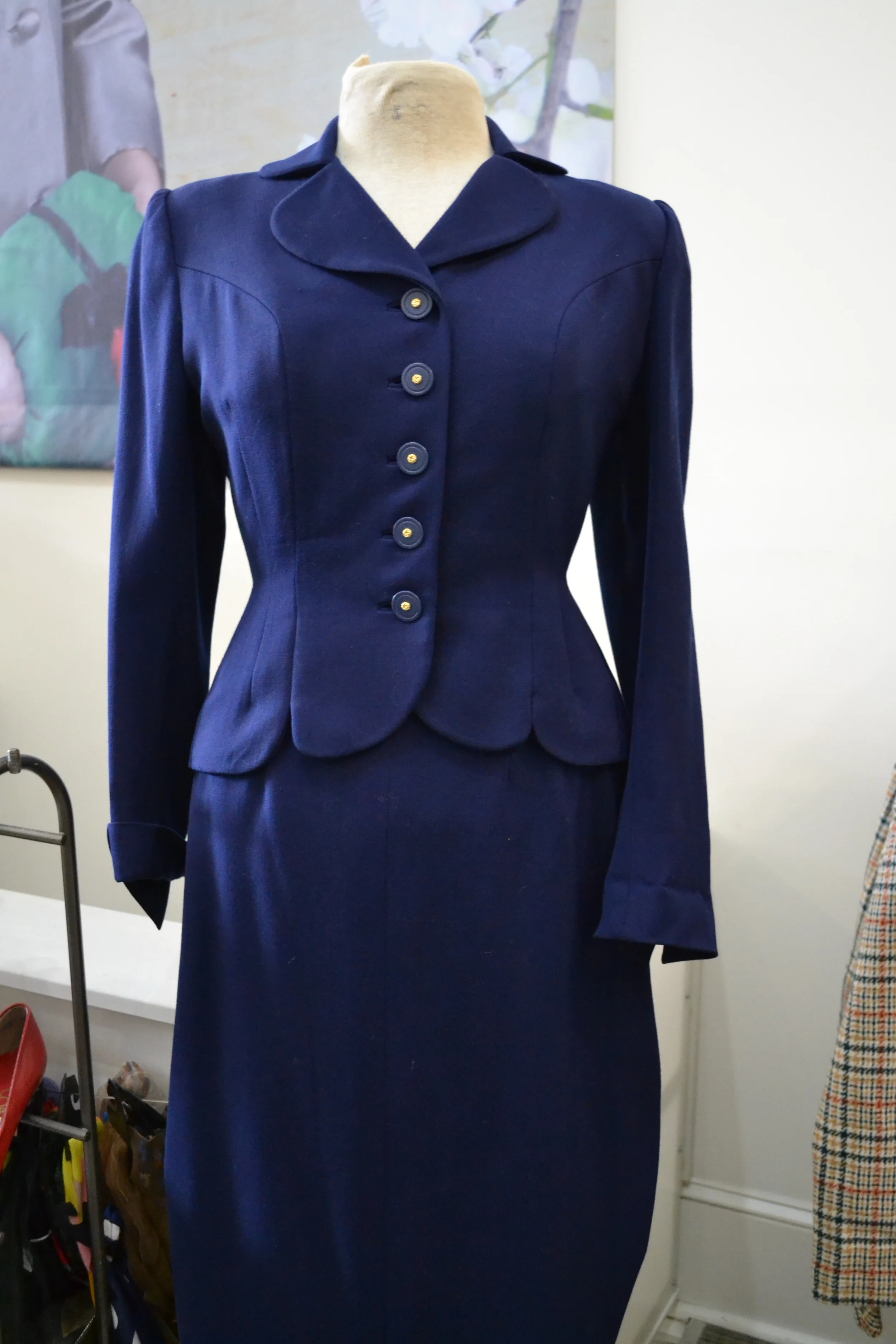 1940's blue gaberdine suit