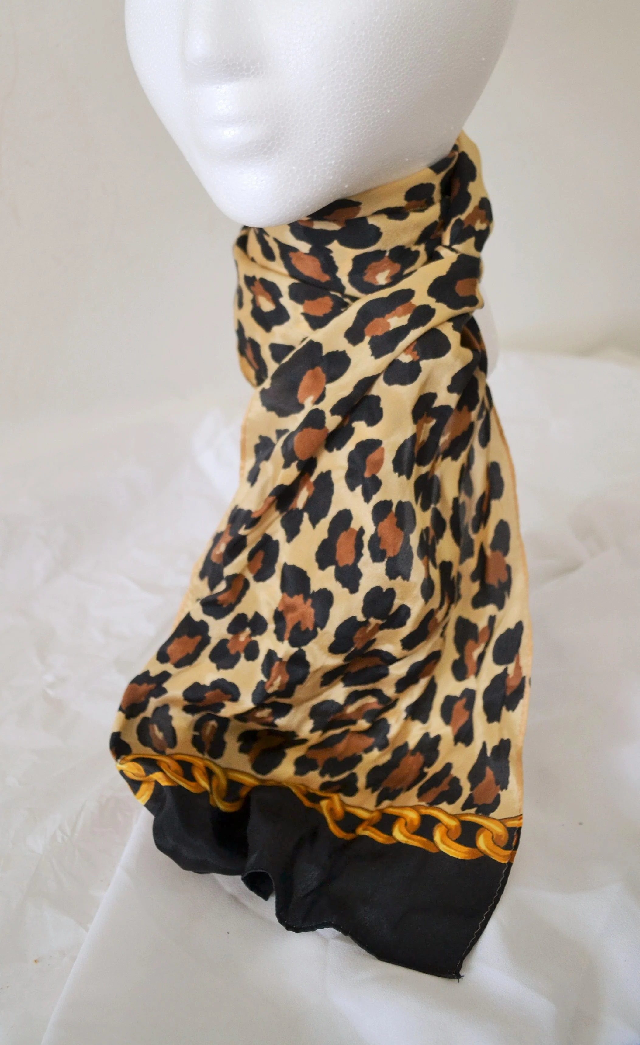 leopard silk scarf