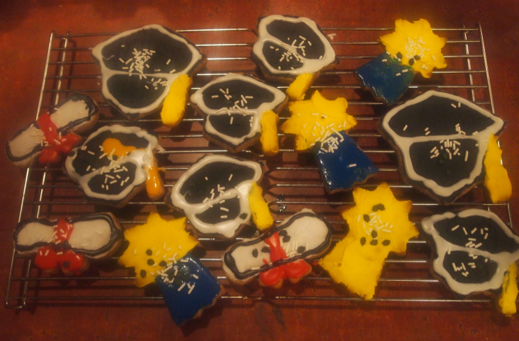 Celebrate a graduation with cookies...all of which are iced with colors of my own design.