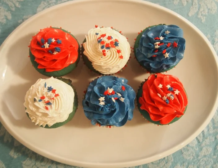 Blue velvet cupcakes - perfect for Memorial Day, 4th of July, or Labor Day.
