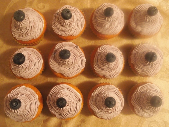 Better looking Blueberry Cupcakes - same great taste different kind of blueberry buttercream.