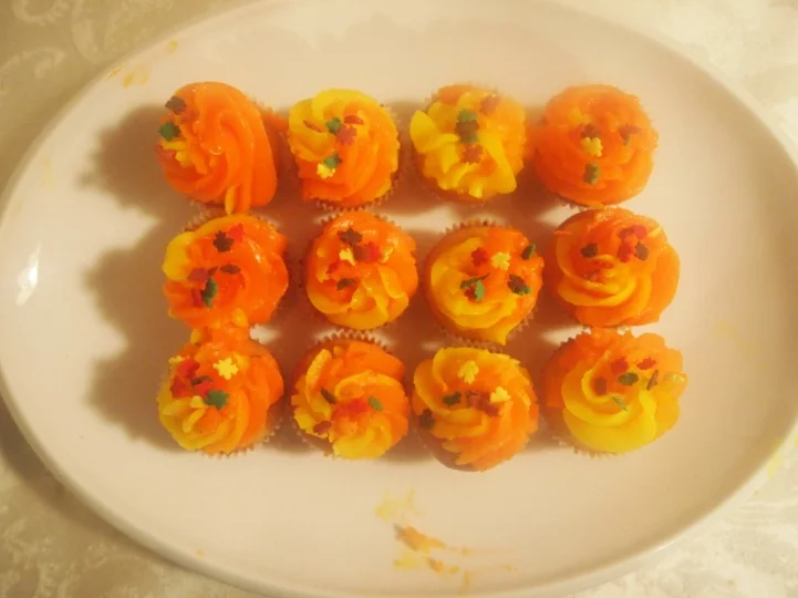 Swirled mini vanilla cupcakes.