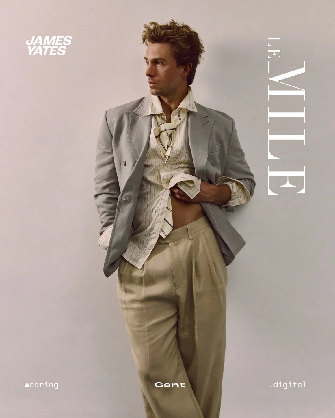 LE MILE Magazine James Yates GANT SS26 Digital Cover James wears a total look by GANT
