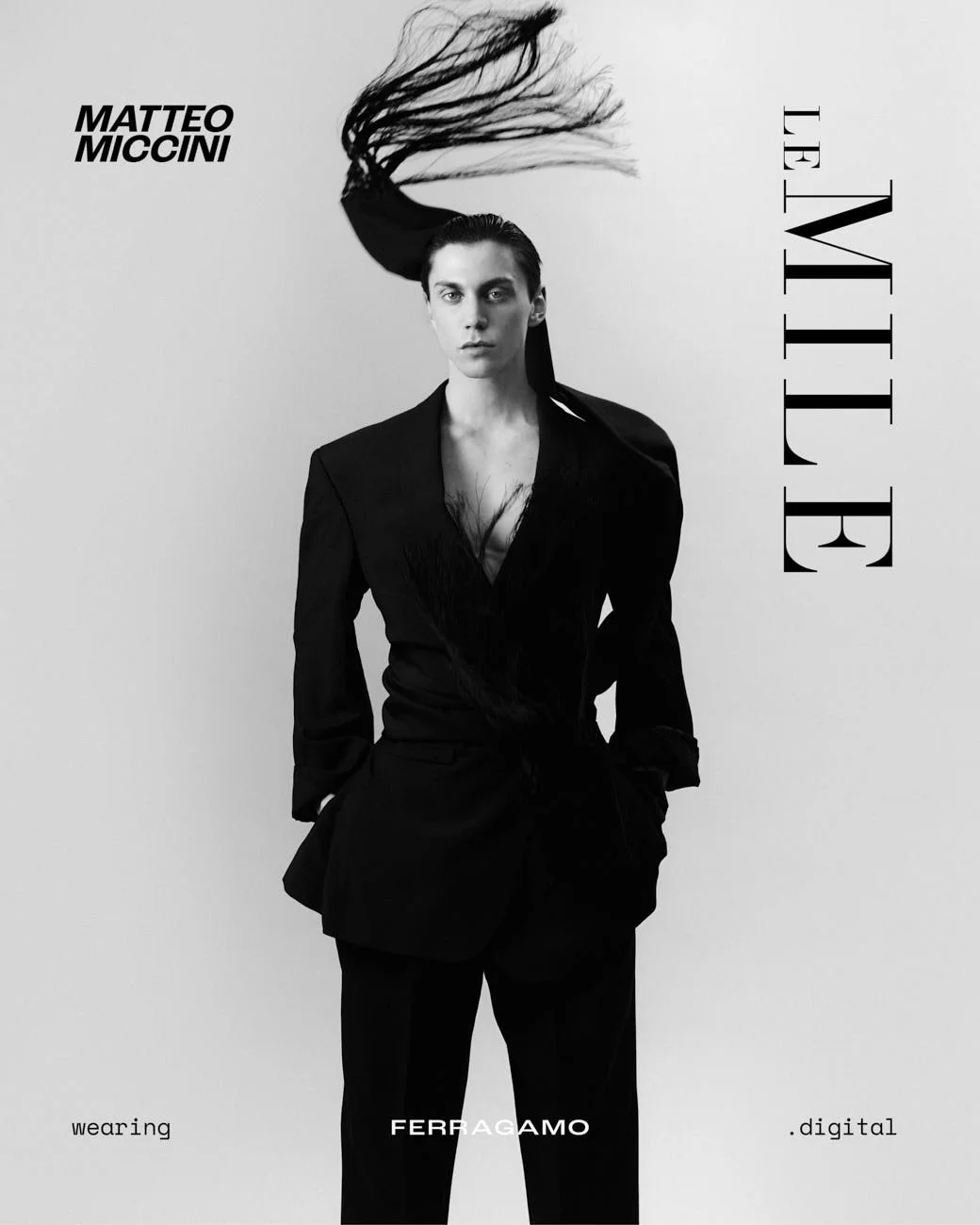 LE MILE Magazine Dancer MATTEO MICCINI Interview SS26 Fashion Editorial Matteo wears total look FERRAGAMO