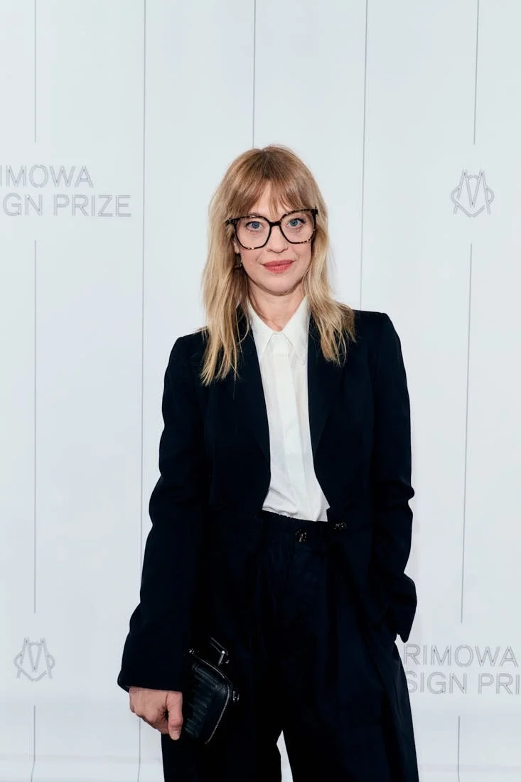 Heike Makatsch at the RIMOWA Design Prize 2026 in Berlin for LE MILE Magazine