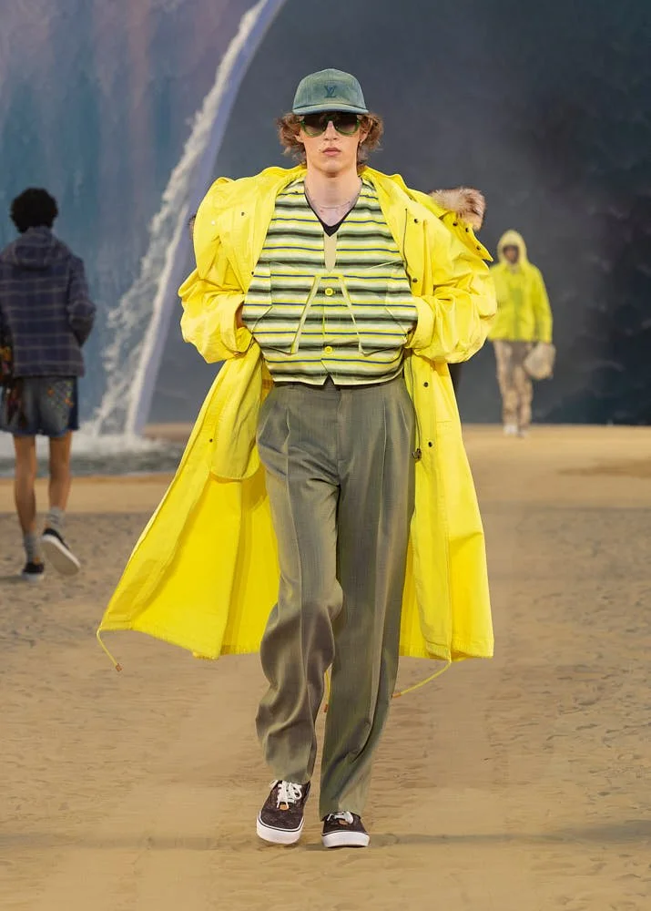 LOUIS VUITTON MENS SPRING SUMMER 2027 by Pharell Williams LE MILE Magazine yellow coat