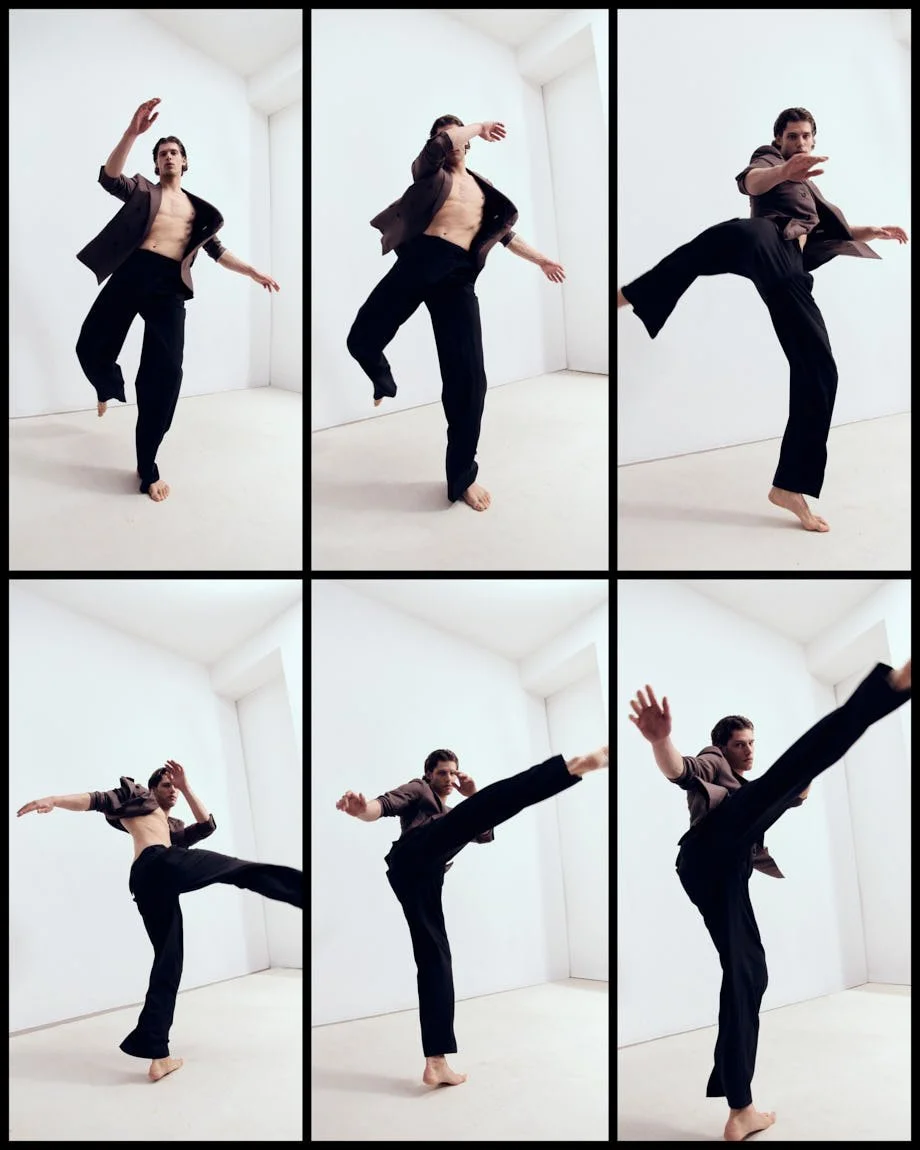 UMBERTO VILLAHERMOSA photo Cosimo Buccolieri Digital Cover SS26 for LE MILE Magazine Umberto wears a blazer by CARUSO and pants by THE LATEST