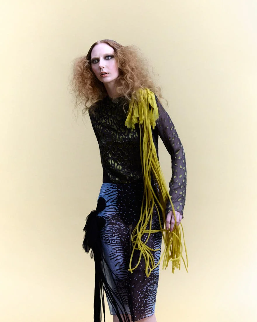 BRYDIE CLEVERINGA LE MILE Magazine SS26 Womenswear Editorial look Brydie wears a total look by FERRAGAMO