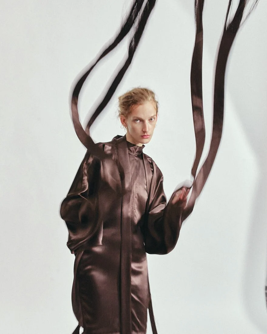 KIRA ALFERINK for LE MILE Magazine Digital Fashion Editorial SS26 photo by Antonio Crotti Kira wears a total look by FERRAGAMO