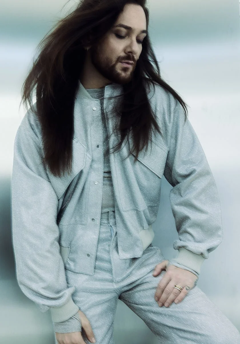 Riccardo Simonetti with his signature long hair, photographed for LE MILE Magazine's Kérastase beauty cover story, DÉJÀ-VU Issue 41.