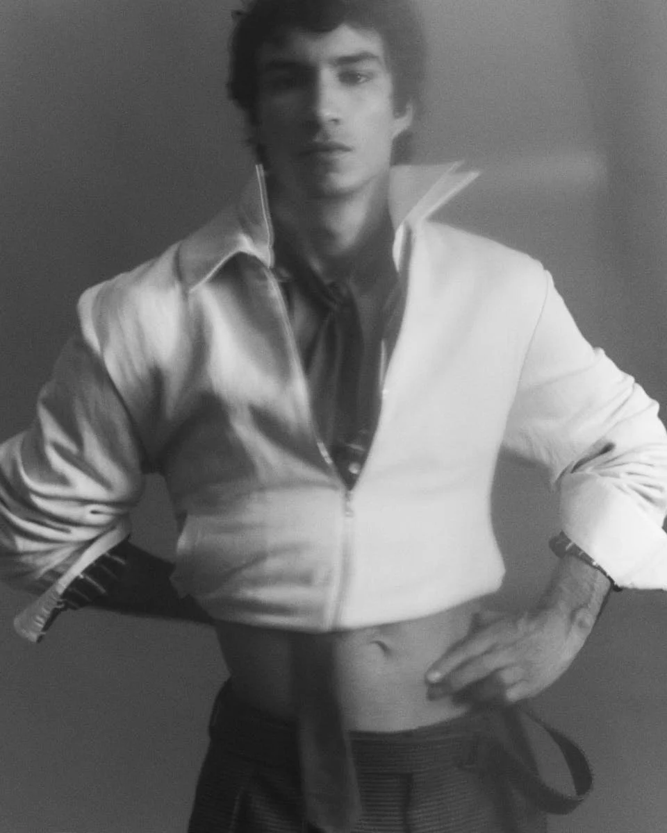 Duncan Yair wearing SANDRO, ON ME and TAGLIATORE, photographed by Cosimo Buccolieri for LE MILE Magazine.