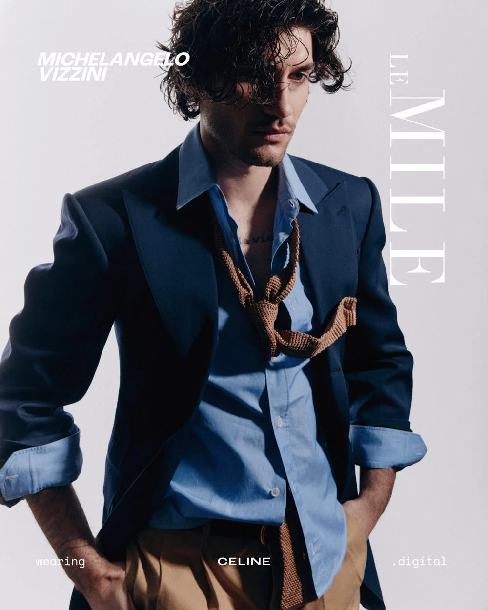 Michelangelo Vizzini photo by Andrea Cenetiempo for LE MILE Magazine CoverSS26 wears a total look by CELINE