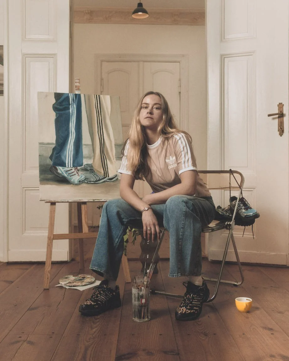 Cosima Kaibel first painted Cover for adidas adistar Control 5 with LE MILE Magazine photo Nicolai Sauer magazine identity issue 40 ss26 Alban E. Smajli Albina Imeri