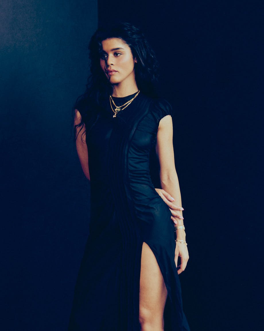 AMA by Stefen Pompée for LE MILE Magazine Digital Cover FW26 AMA wears a dress by COLLINA STRADA