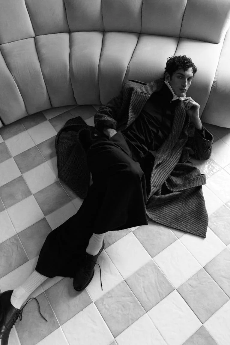 Aaron Shandel for LE MILE Magazine photographer Cosimo Buccolieri Issue 41 FW26 Deja Vu Cover Aaron wears a total look  by DIOR