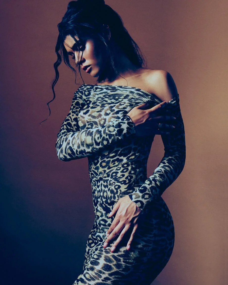 AMA by Stefen Pompée for LE MILE Magazine Digital Cover FW26 wearing Bluemarine dress