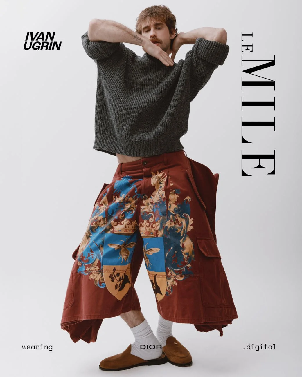 IVAN UGRIN for LE MILE Magazine photo by Andrea Cenetiempo SS26 Ivan wears a total look by DIOR cover