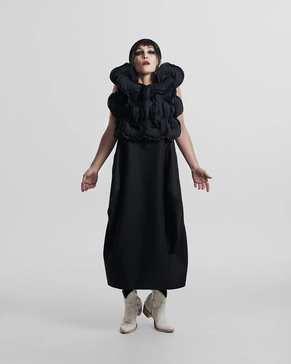 Noomi Rapace Cover Story for LE MILE Magazine Interview with Alban E. Smajli Noomi wears a dress by COMME DES GARÇONS and shoes by COMME DES GARÇONS X MEXICANA