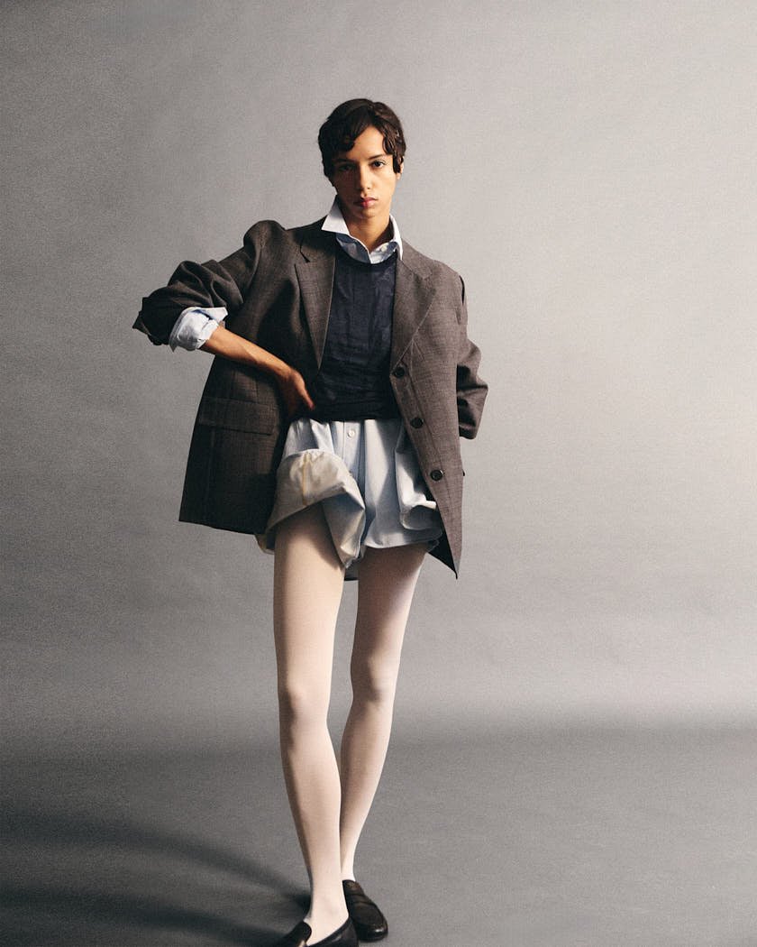 EDITH MARCHIANI FW25 LE MILE Magazine Editorial by lemilestudios Antonio Crotti Edith wears a total look by PRADA