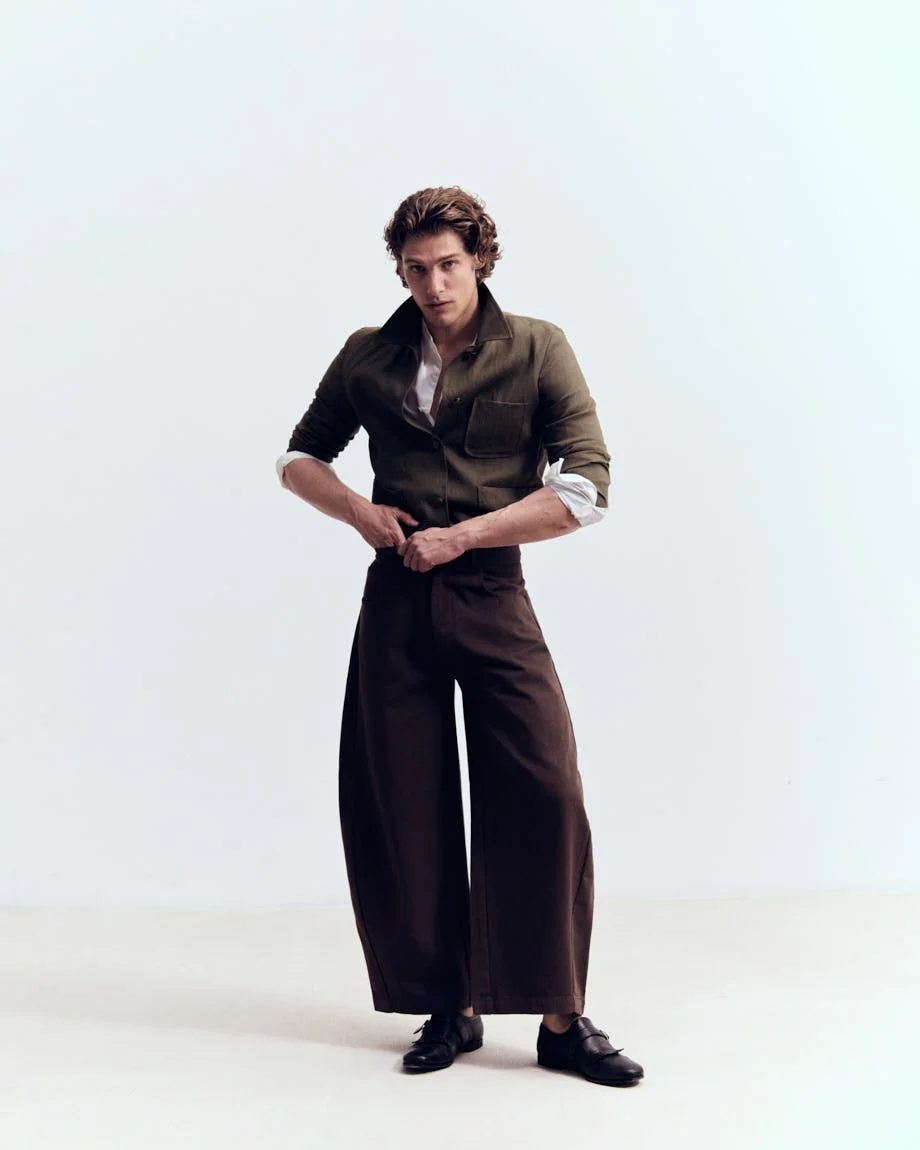 UMBERTO VILLAHERMOSA photo Cosimo Buccolieri Digital Cover SS26 for LE MILE Magazine Umberto wears an overshirt by PAUL SMITH, a shirt and pants by LABO.ART, and shoes by CHURCH’S