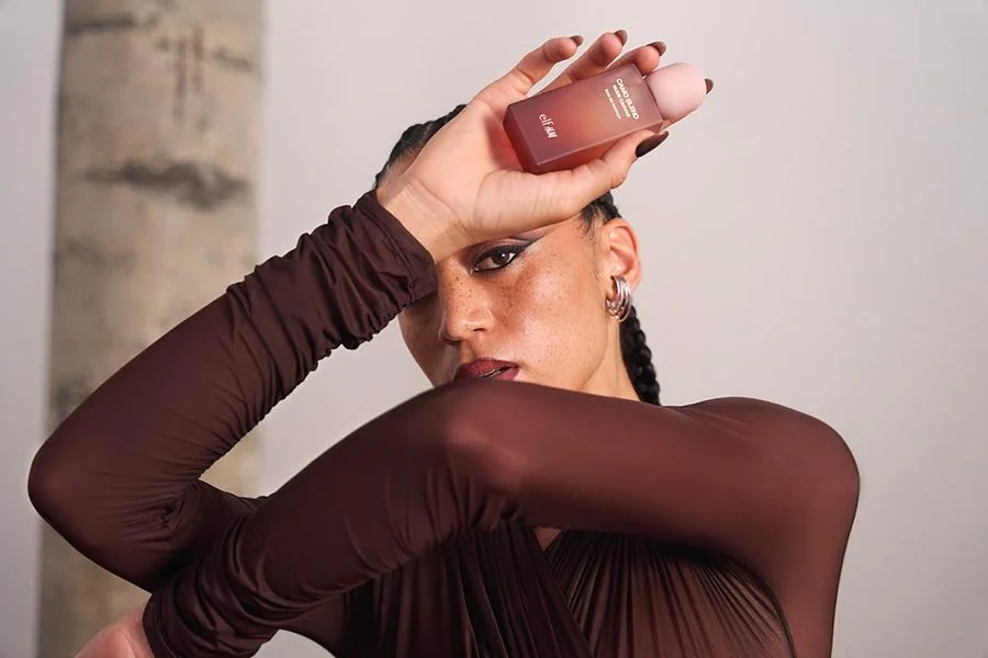 Campaign image for the H&M and e.l.f. Cosmetics fragrance collaboration exploring scent through movement and choreography