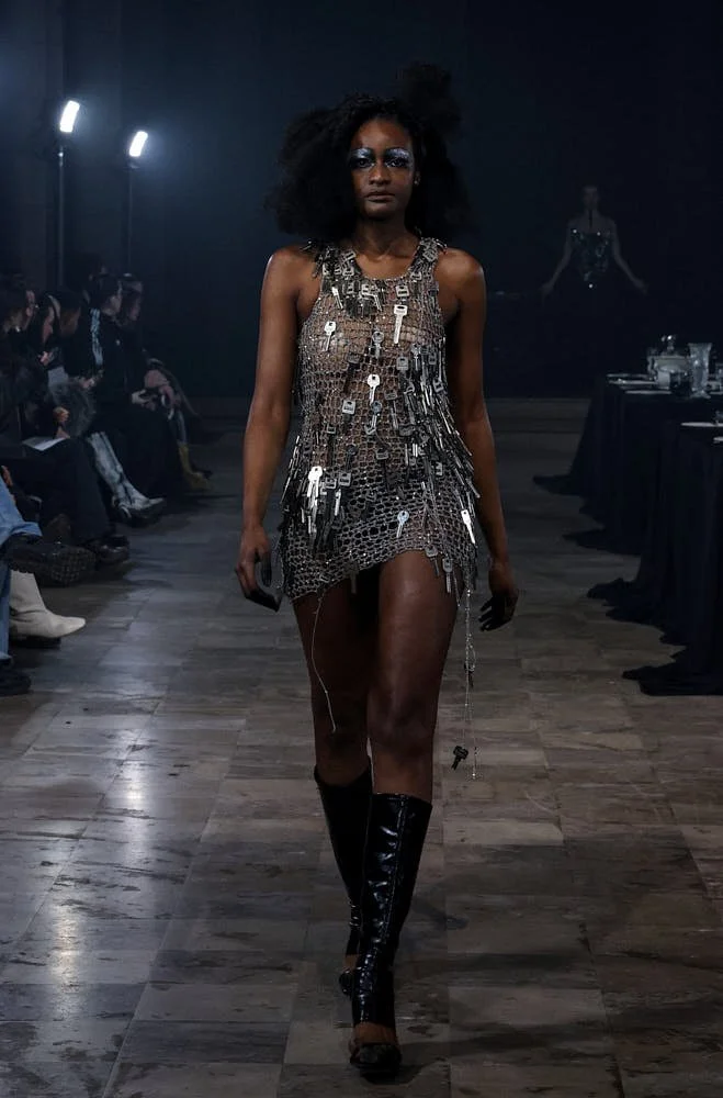 Algieri Paris Fashion Week FW26 LE MILE Magazine lemilestudios runway look dress with keys