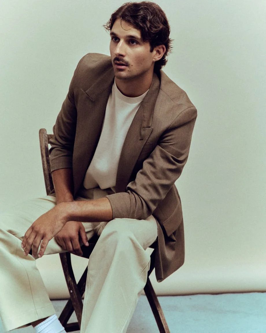 FEDERICO PICCIN LE MILE Magazine SS26 Runner Interview Fashion Editorial Luxury Brands Federico wears total look by LORO PIANA