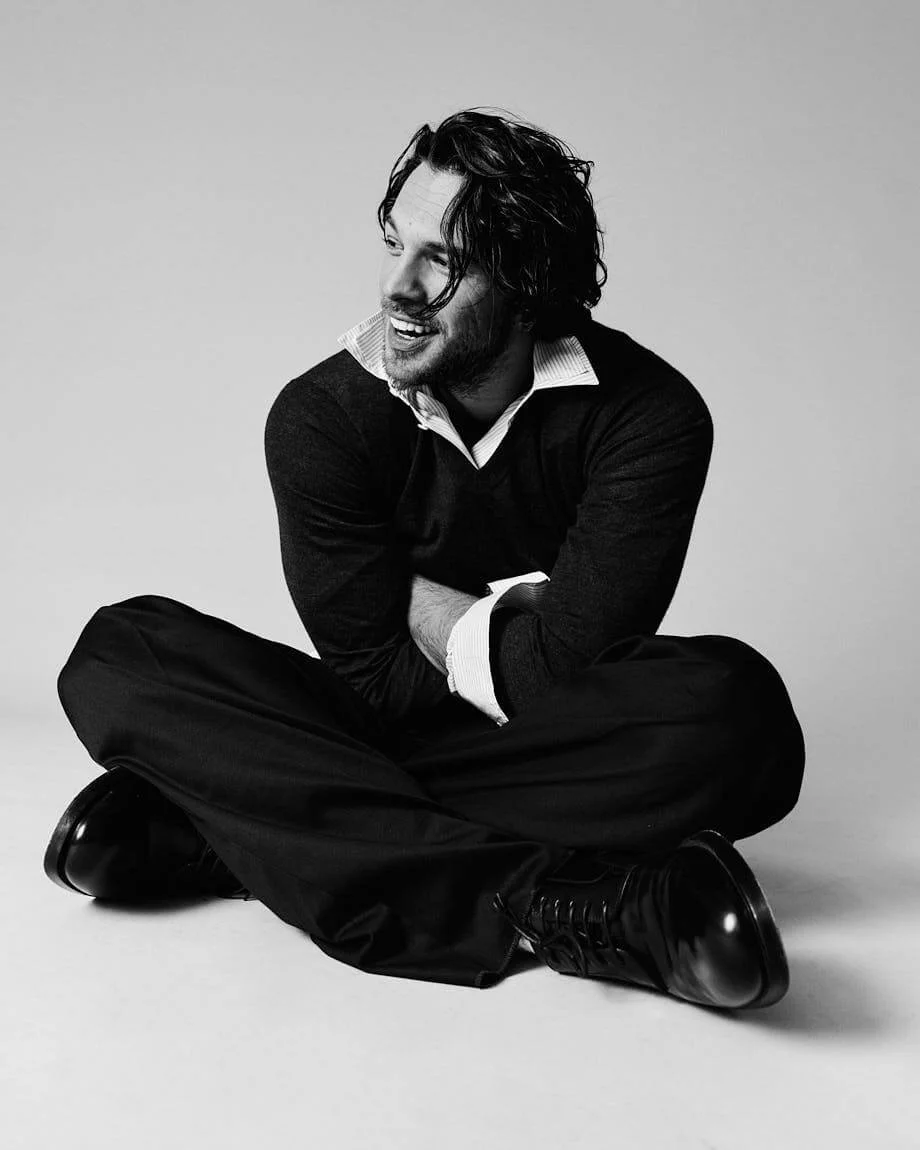 SEBASTIANO PIGAZZI Actor Interview with LE MILE Magazine SS26 fashion digital cover Sebastiano wears a total look by DOLCE&GABBANA
