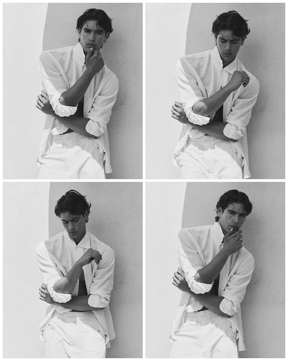 Sergio Perdomo LE MILE Magazine photo Cosimo Buccolieri SS26 Fashion Editorial Sergio wears total look by LORO PIANA