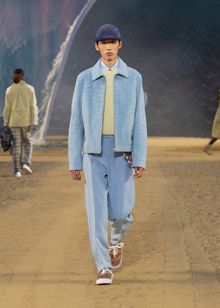 LOUIS VUITTON MENS SPRING SUMMER 2027 by Pharell Williams LE MILE Magazine blue suit