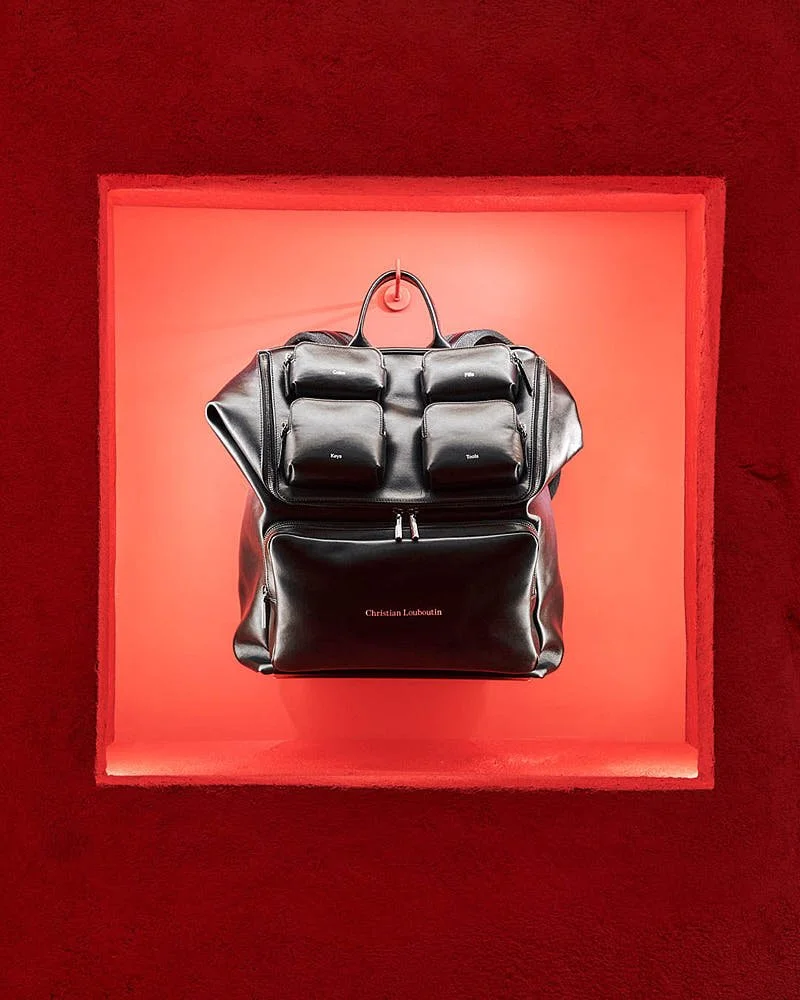 Jaden Smith Christian Louboutin Men Spring Summer 2027 LE MILE Magazine leather backpack