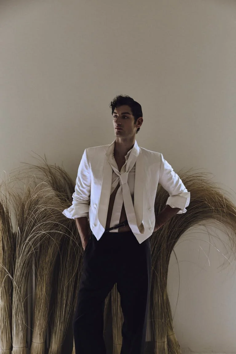 Aaron Shandel for LE MILE Magazine photographer Cosimo Buccolieri Issue 41 FW26 Deja Vu Cover Aaron wears a total look by TOM FORD