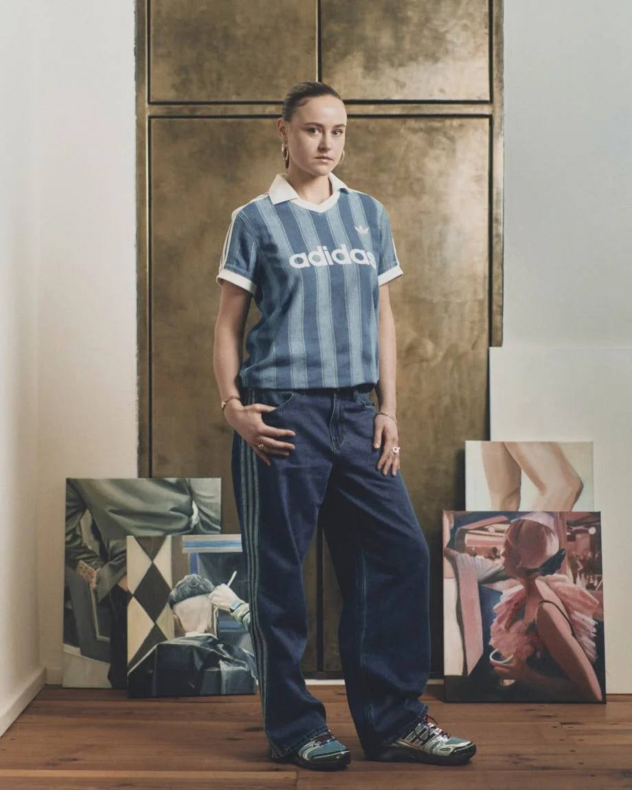 Cosima Kaibel first painted Cover for adidas adistar Control 5 with LE MILE Magazine photo Nicolai Sauer magazine identity issue 40 ss26 Alban E. Smajli Albina Imeri