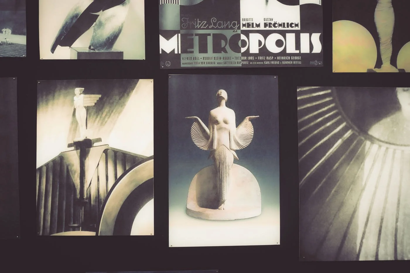 Murano Francesco during MFW SS27 photographed by Marc Haeffner for LE MILE Magazine Fritz Lang’s Metropolis Inspiration Images hanging on the wall