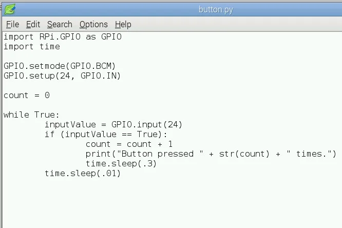 Reading a button with Python
