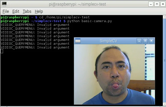 SimpleCV and WebCam