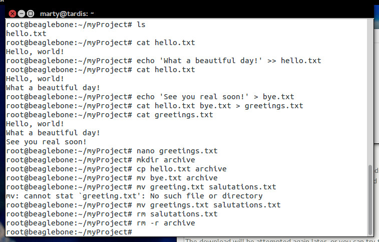 Creating Files and Folders in Linux