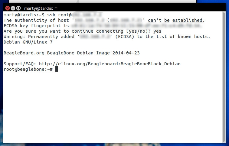 connecting over ssh