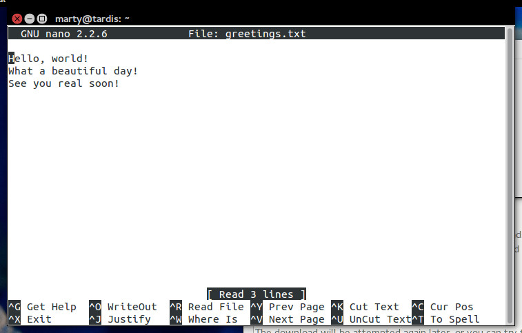 Nano editor