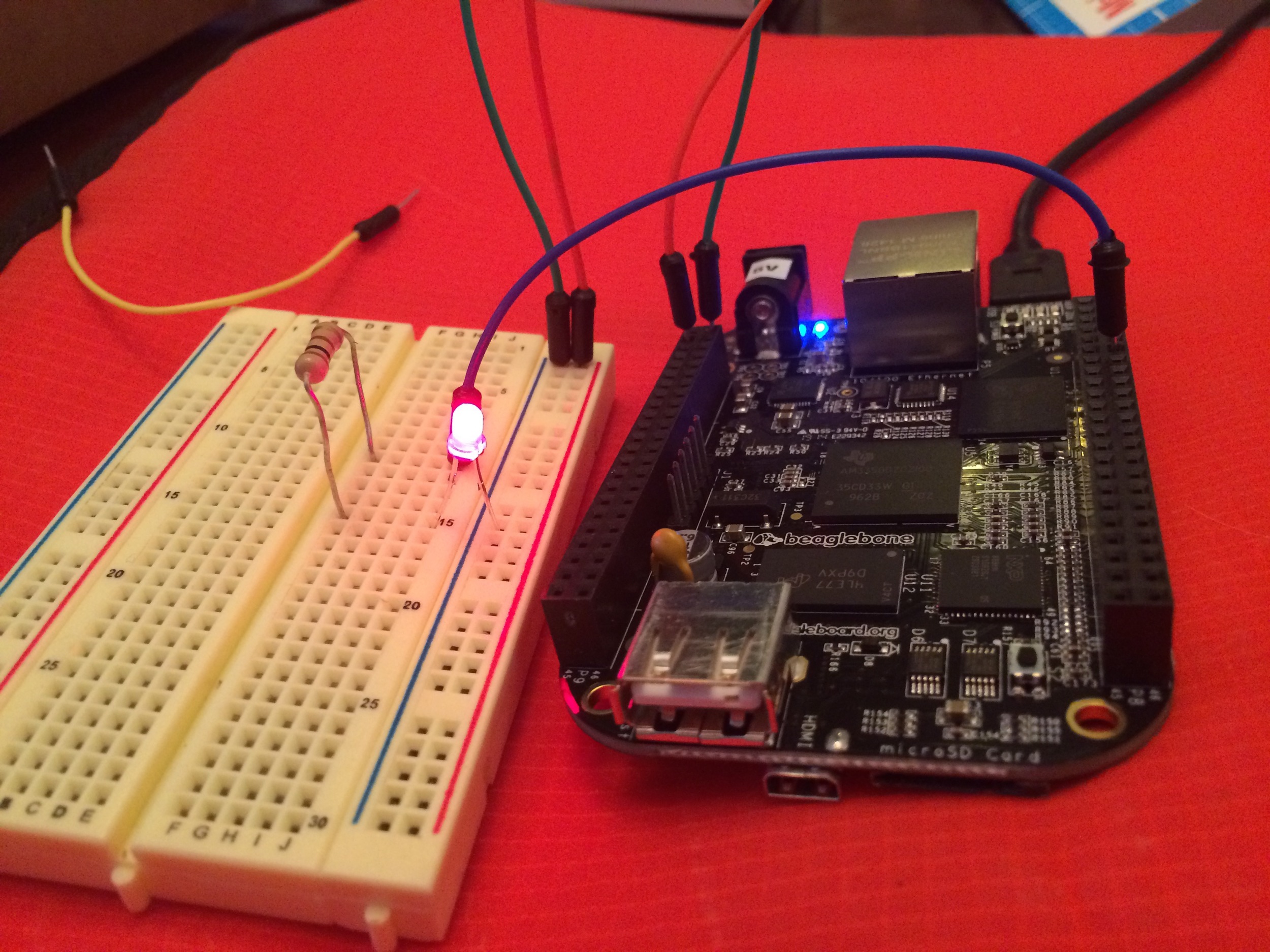 Using the GPIO pin 45 to control an LED