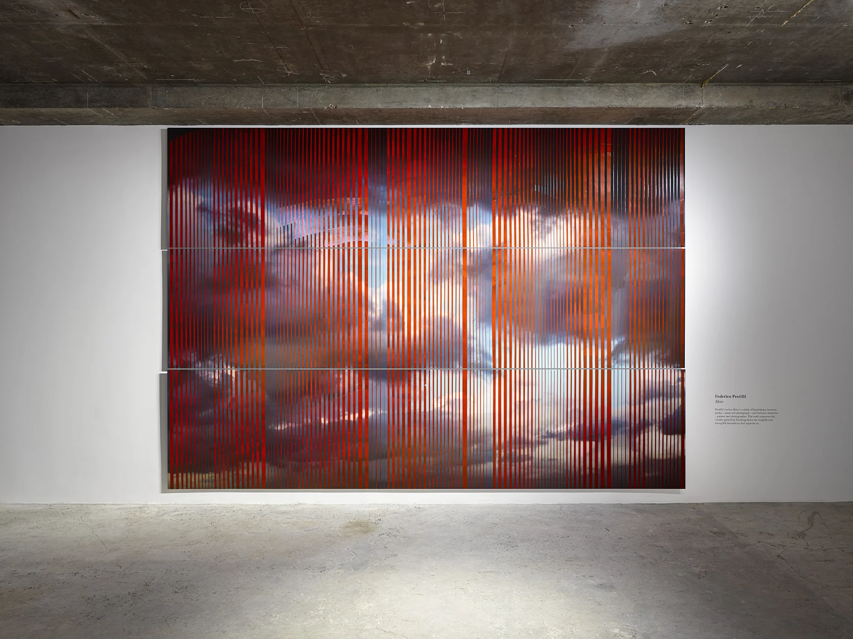 Store X, 180 The Strand, London - April 20 to May 2nd, 2018. Skies is a study of boundaries, between media - paint and photograph - and between identities - painter and photographer. The work expresses the vitality gained by breaking down the tangible and intangible boundaries which separate us.