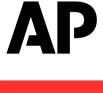AP logo with black letters on a white background and a red stripe underneath